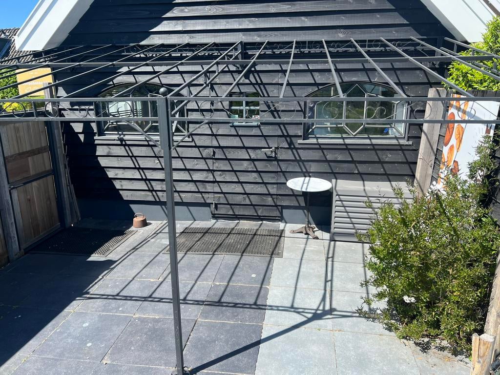 Terras overkapping zwart aluminium 5x3 meter, Tuin en Terras, Ophalen, Zo goed als nieuw