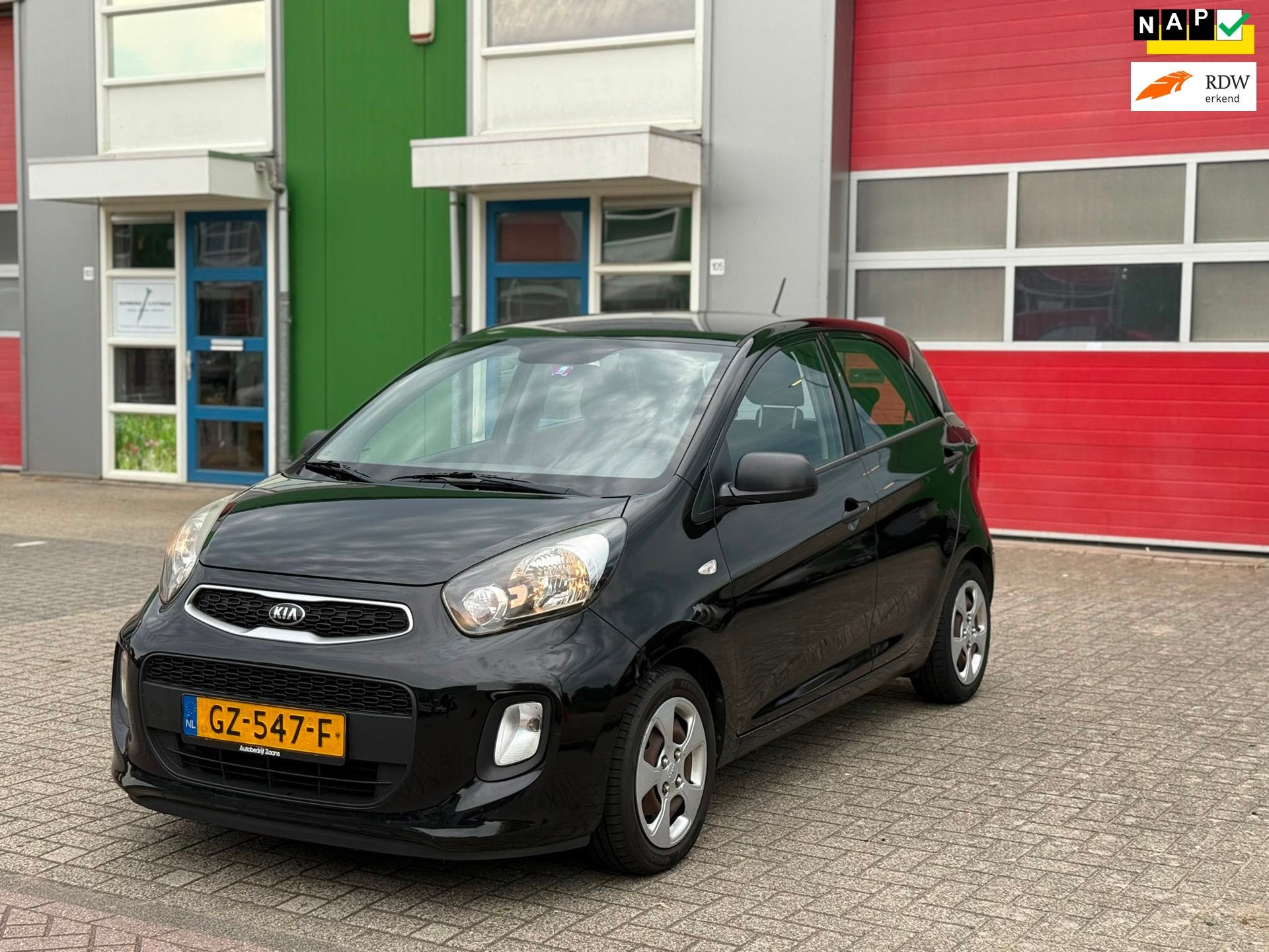 Kia Picanto 1.0 CVVT EconomyPlusLine MET AIRCO, Auto's, Voorwielaandrijving, Euro 5, Stof, Zwart