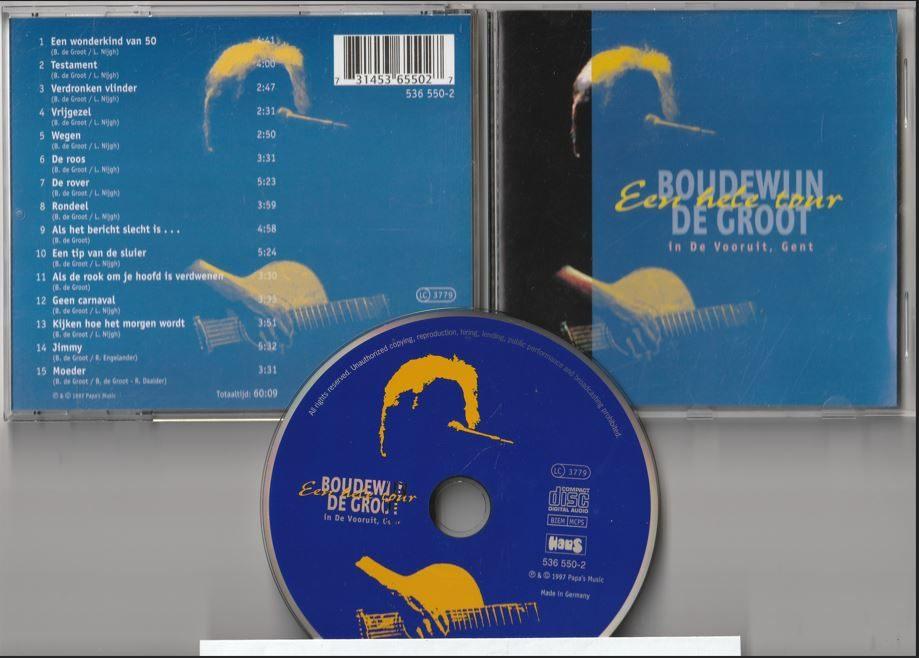 Boudewijn de Groot - Een Hele Tour - In De Vooruit, Gent, Cd's en Dvd's, Cd's | Nederlandstalig, Ophalen of Verzenden, Gebruikt