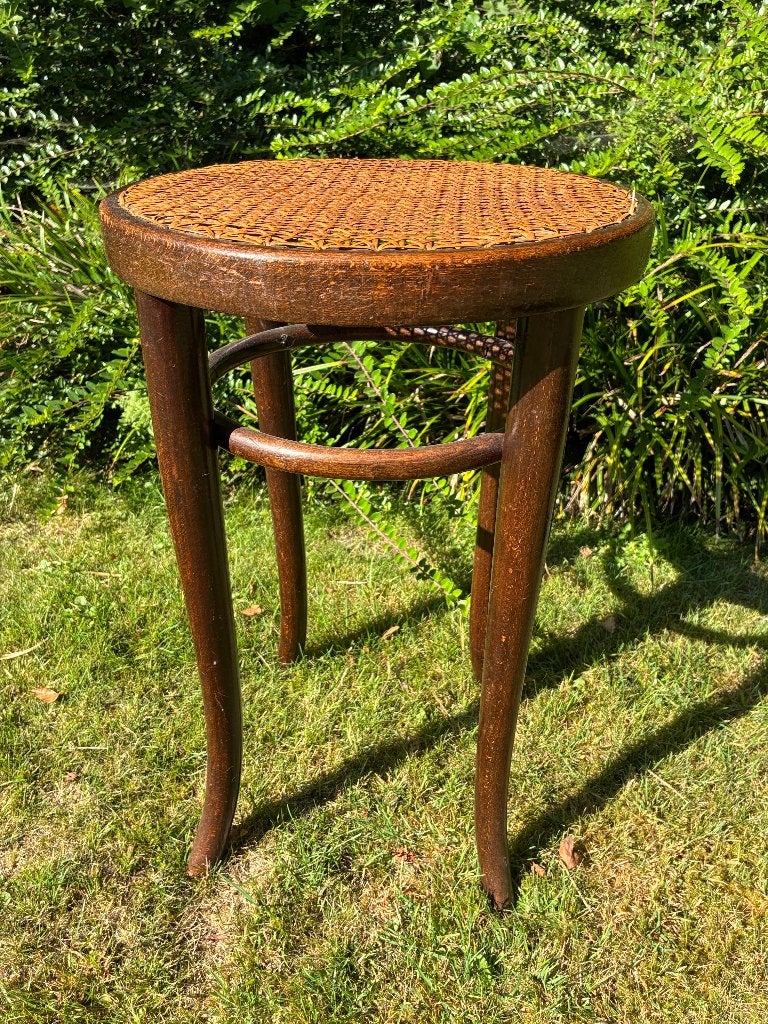 Antieke Thonet kruk webbing, Ophalen