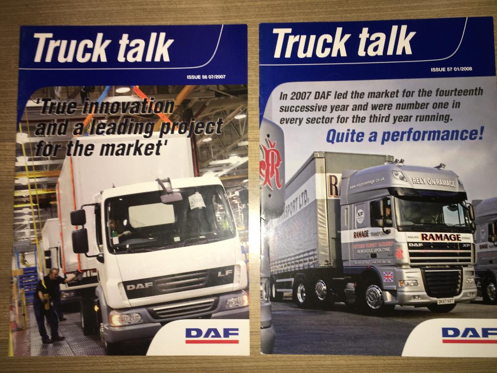 2x DAF Truck Talk folders brochures tijdschriften Engeland, Boeken, Ophalen of Verzenden, Zo goed als nieuw, Overige merken