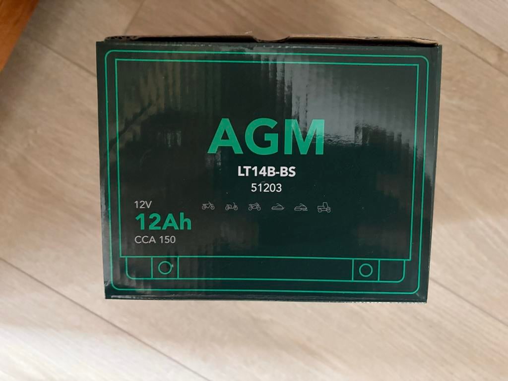 AGM  Accu 12V 12Ah LT14B-BS (51203), Motoren, Ophalen of Verzenden