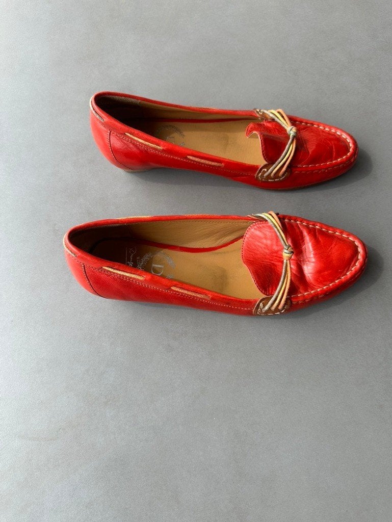 Warm rode Dungelman Everybody mocassins, maat 39, Verzenden, Zo goed als nieuw, Espadrilles of Moccasins, Dungeiman