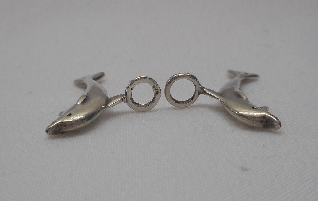 Zilveren oorring bedels dolfijn nr.1203, Hangers, Verzenden, Zo goed als nieuw, Zilver