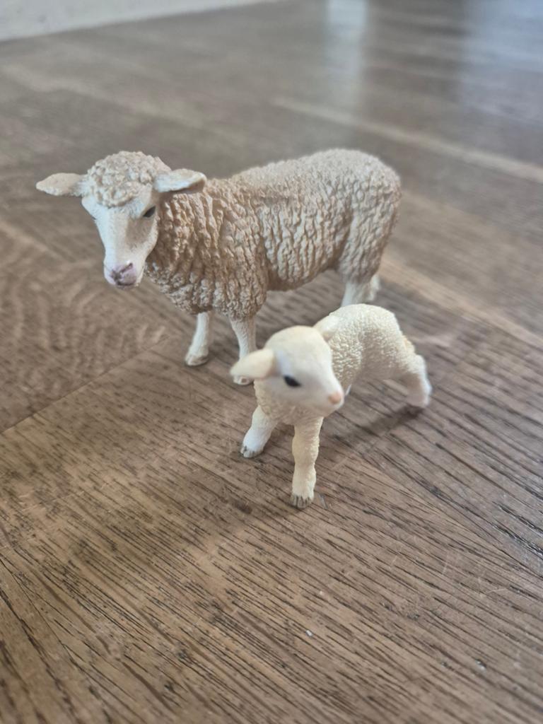 Schleich Schaap met Lammetje, Ophalen of Verzenden, Zo goed als nieuw, Boerderijdier, Beeldje of Figuurtje