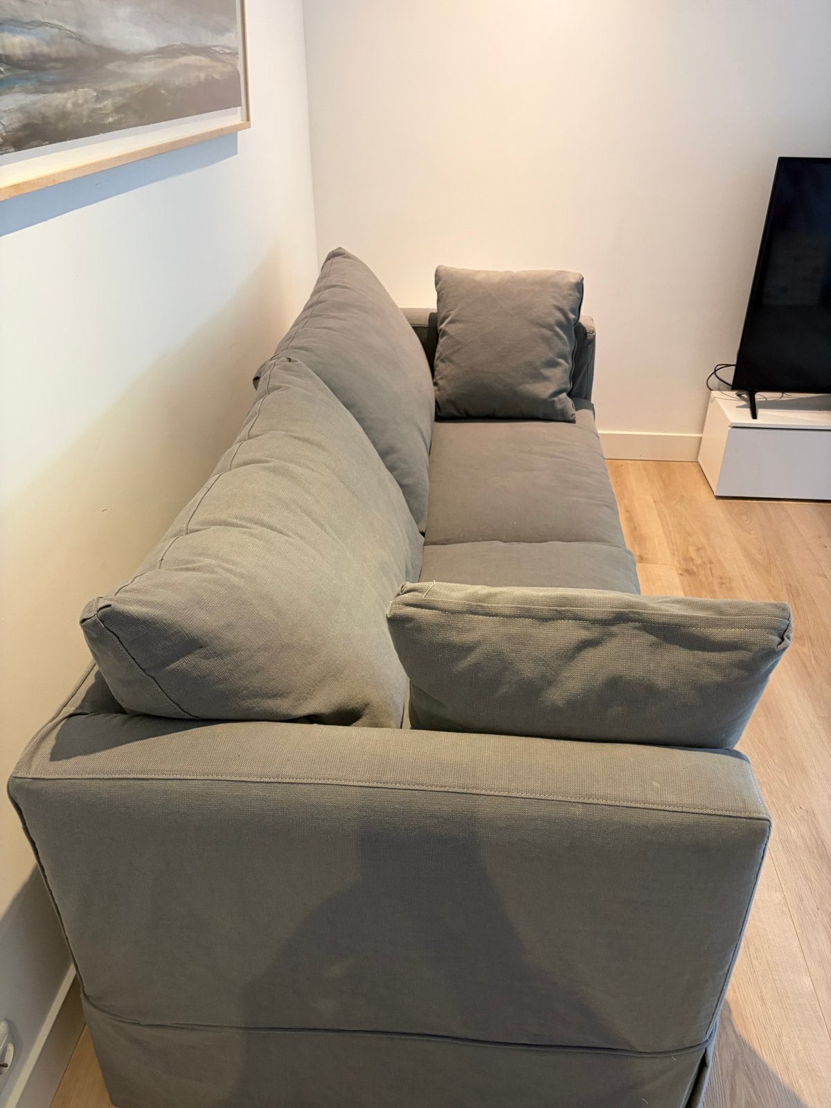 Crate & Barrel slaapbank met beschadigde kussens, Huis en Inrichting, Slaapkamer | Slaapbanken, Gebruikt, Overige maten, Tweepersoons