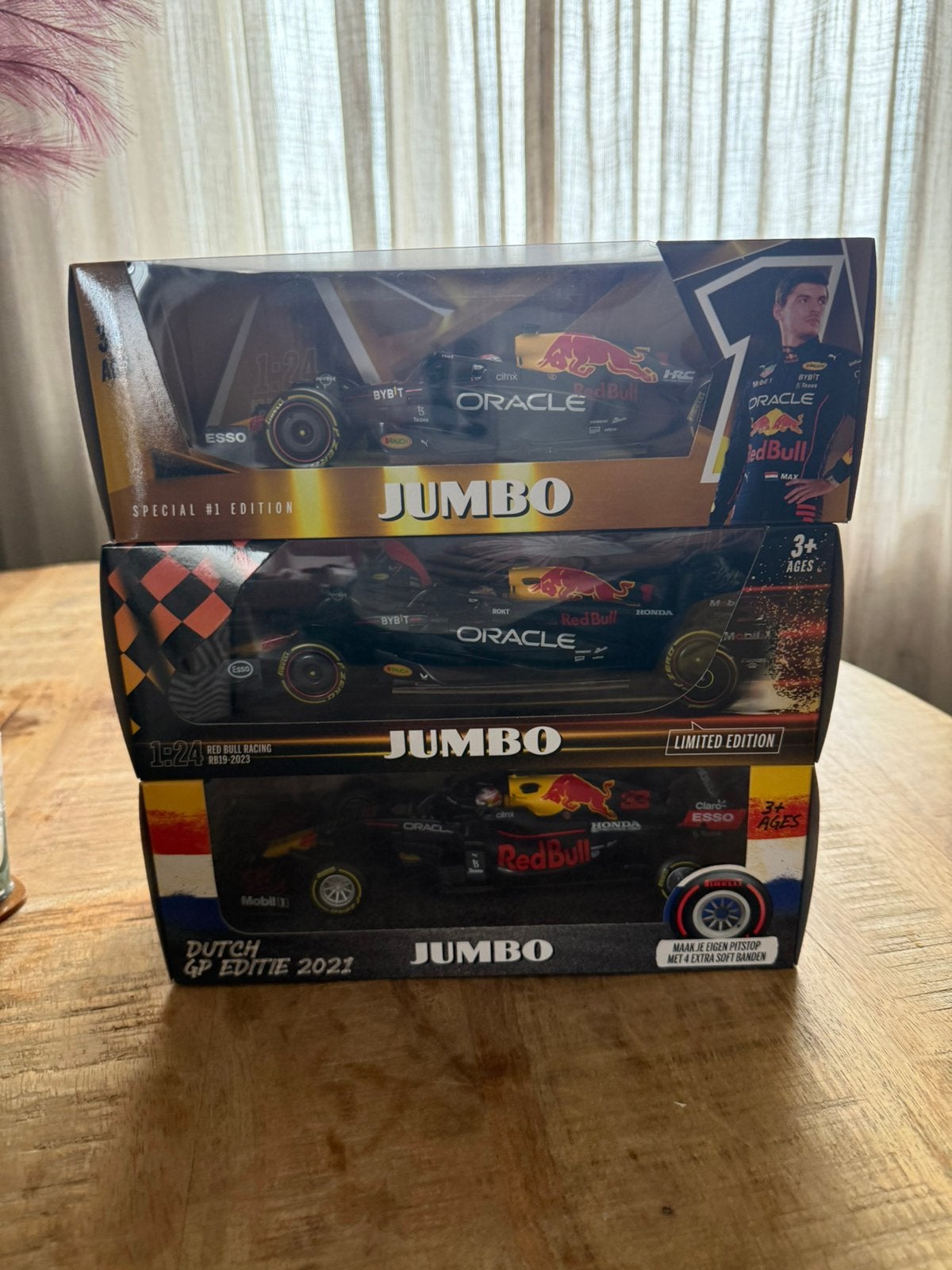 Max verstappen jumbo model autos, Hobby en Vrije tijd, Modelauto's | 1:24, Ophalen, Zo goed als nieuw, Bburago