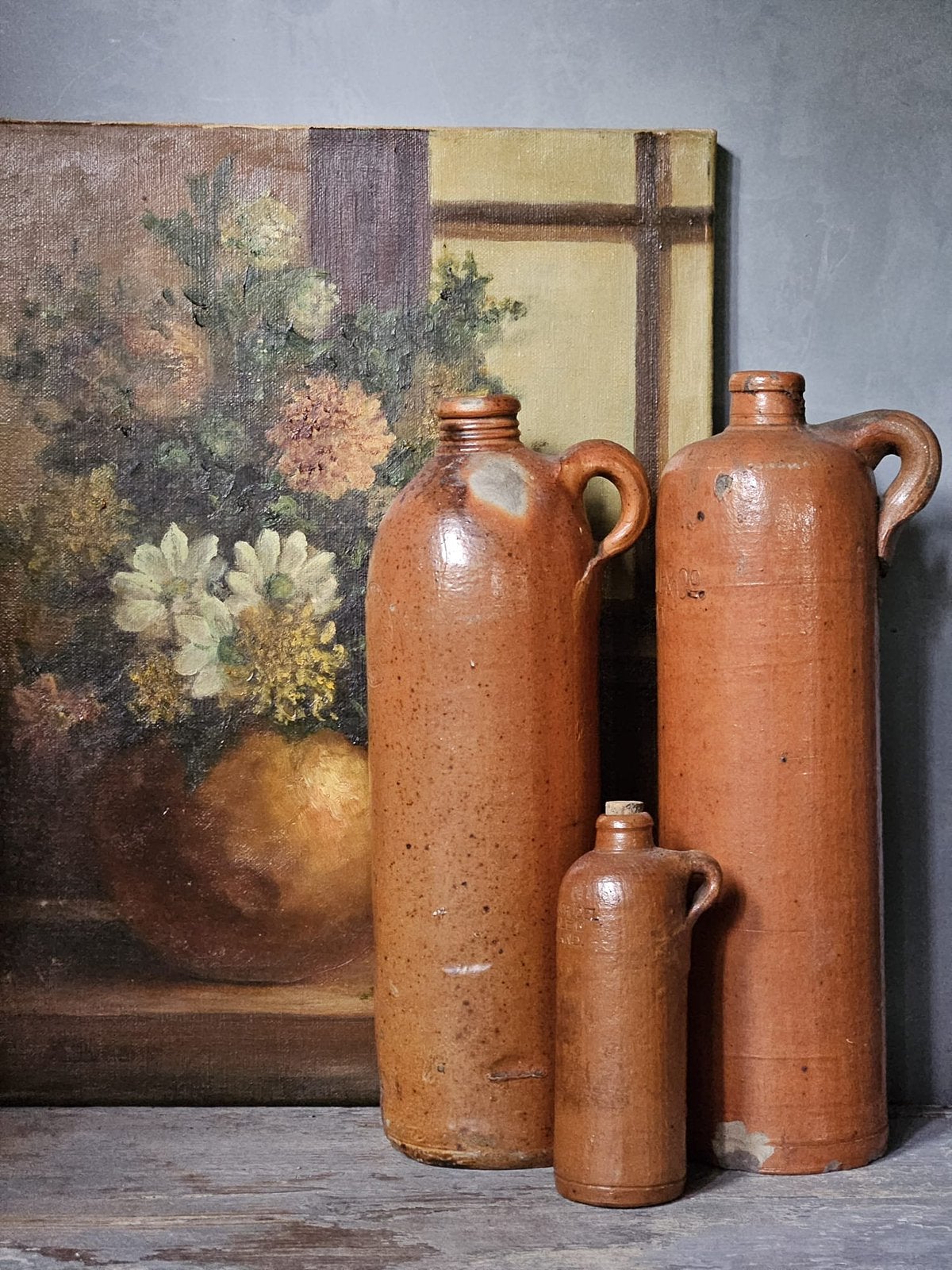 Set antieke jenever kruiken, Ophalen of Verzenden