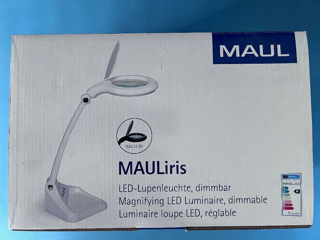 loeplamp MAUL IRIS, 1,75x en 4x, LED, 6500 K, dimbaar, Hobby en Vrije tijd, Ophalen of Verzenden, Zo goed als nieuw, Loeplamp