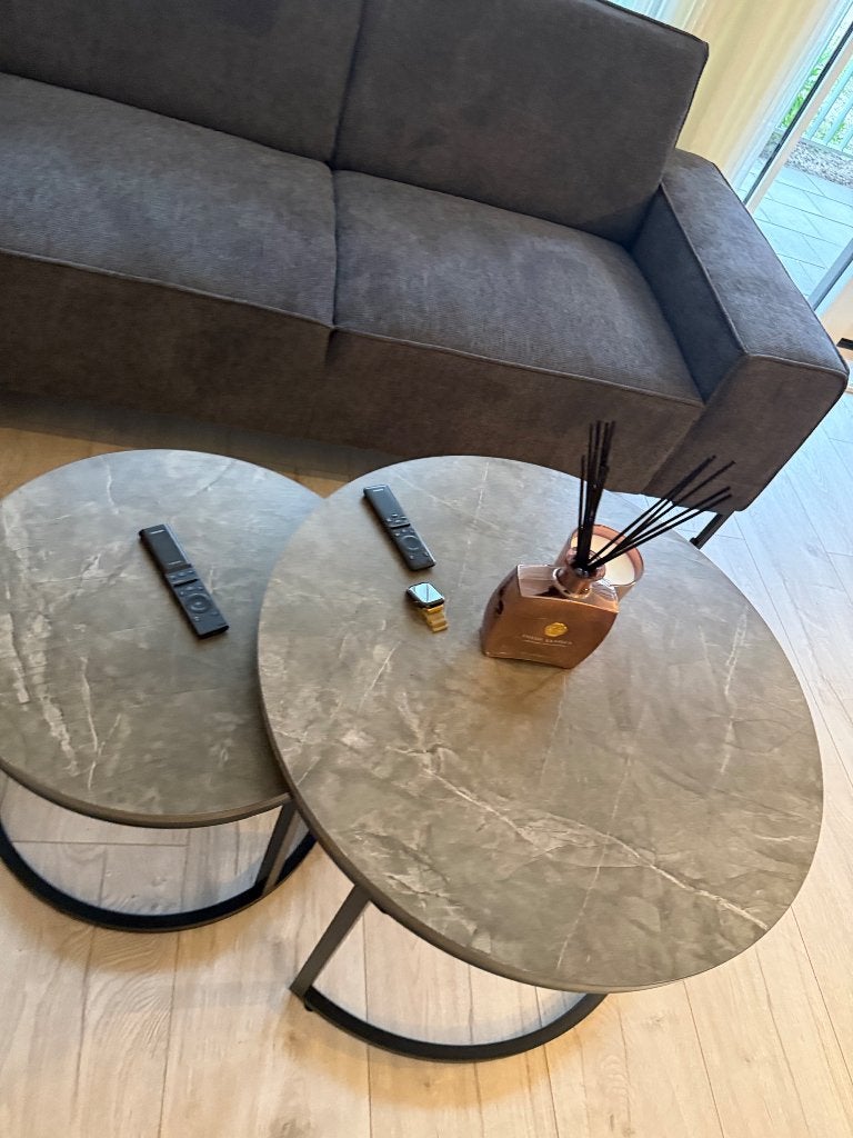 Salontafel marmer, Ophalen, Minder dan 50 cm, 50 tot 100 cm, Grijs marmerlook