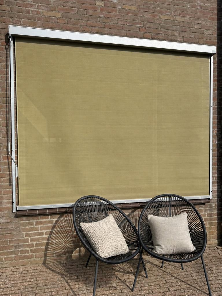 Beige zonwering screen, Tuin en Terras, Zonneschermen, 150 tot 300 cm, Ophalen, Zo goed als nieuw