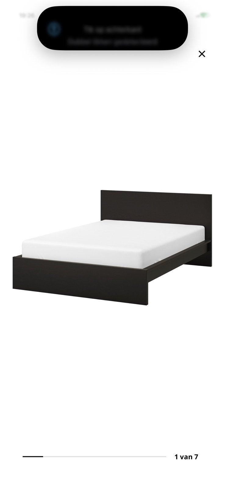 Gratis afhalen IKEA bed incl. Matras en bodem, Ophalen, Gebruikt, Zwart, Tweepersoons