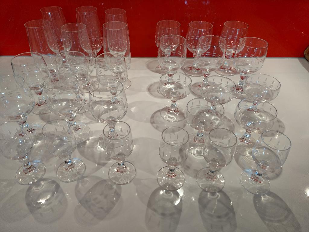 Prachtige set kristallen glazen, Huis en Inrichting, Keuken | Servies, Glas of Glazen, Ophalen of Verzenden, Overige stijlen, Glas