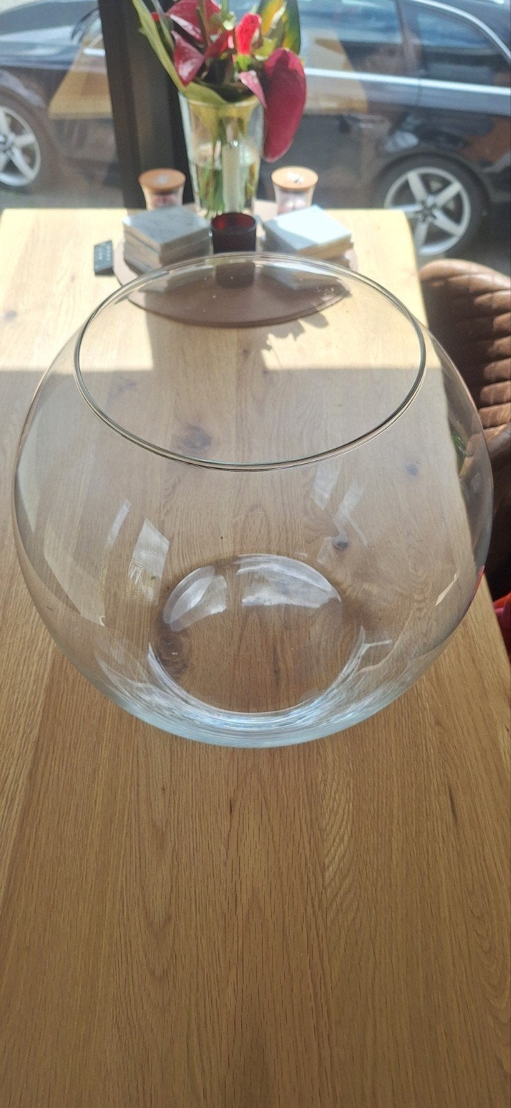 Grote glazen vissenkom of decoratieve schaal, Ophalen, Zo goed als nieuw, Overige kleuren, Glas