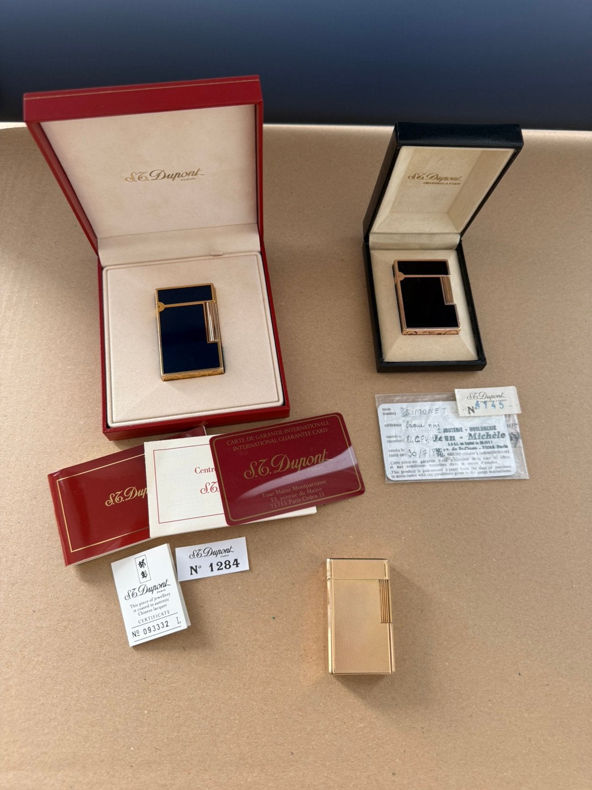 Verzameling 3x Goud Lak S.T. Dupont Aanstekers Ligne 2 + 1, Verzamelen, Rookartikelen, Aanstekers en Luciferdoosjes, Ophalen, Aansteker