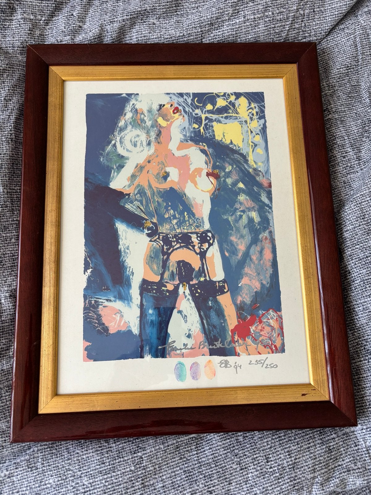Monoprint Emeke Buitelaar, Antiek en Kunst, Ophalen, Overige technieken, Gesigneerd, 2000 tot heden