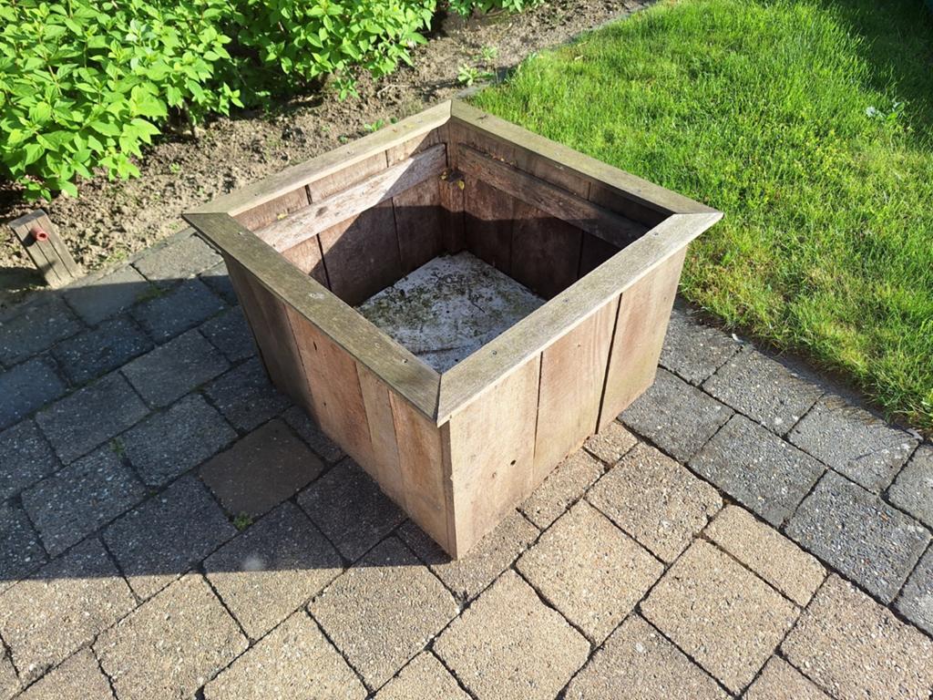 Hardhouten plantenbak, Tuin en Terras, Bloembakken en Plantenbakken, Ophalen, Vierkant, Hout