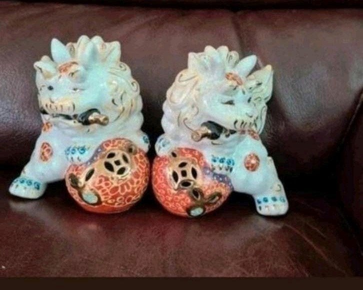 Set van 2 Chinese Foo Dogs - Keramiek, Antiek en Kunst, Kunst | Niet-Westerse kunst, Steen/keramiek, Ophalen of Verzenden, China