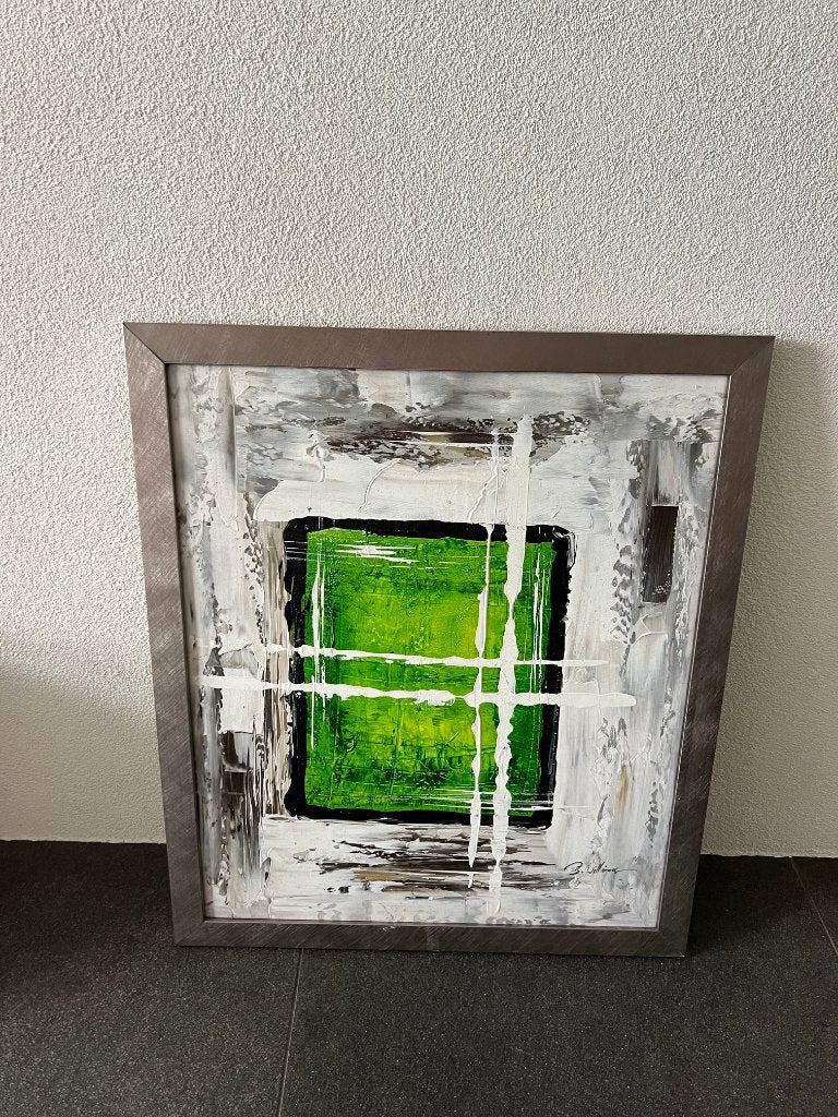 groen schilderij 66 x 56 cm B. Williams gesigneerd, Antiek en Kunst, Ophalen
