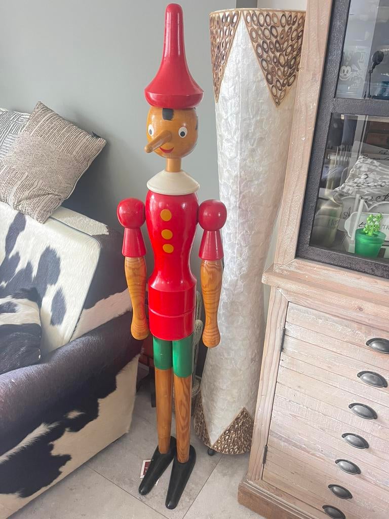 Exclusieve Levensgroot pinokkio disney 1.50cm massief hout, Verzamelen, Disney, Zo goed als nieuw, Beeldje of Figuurtje, Ophalen
