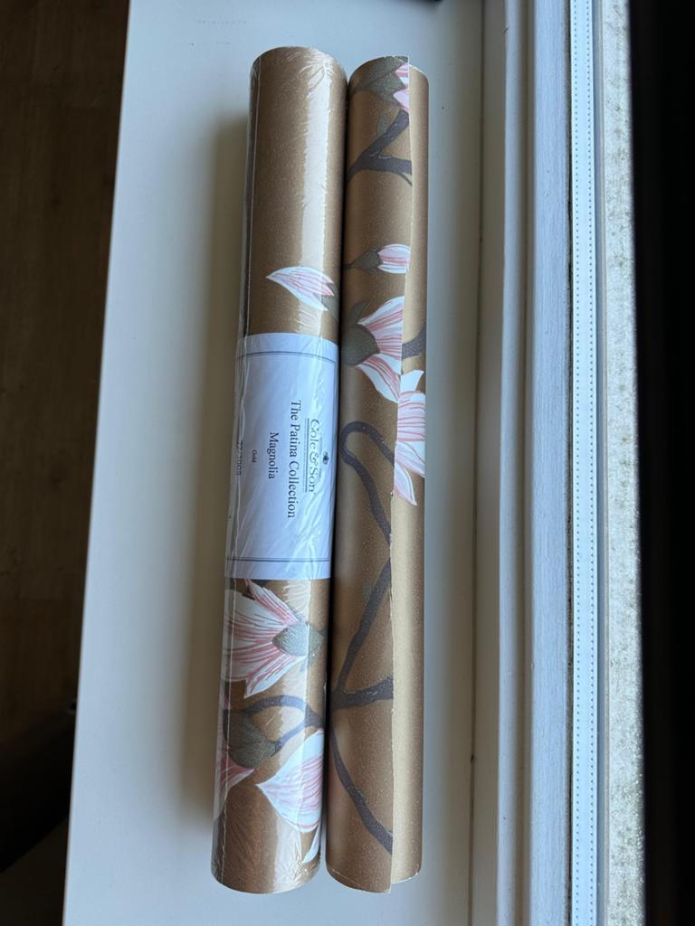 Cole & Son behang Magnolia (goud kleurig), Ophalen of Verzenden, 10 tot 25 m²