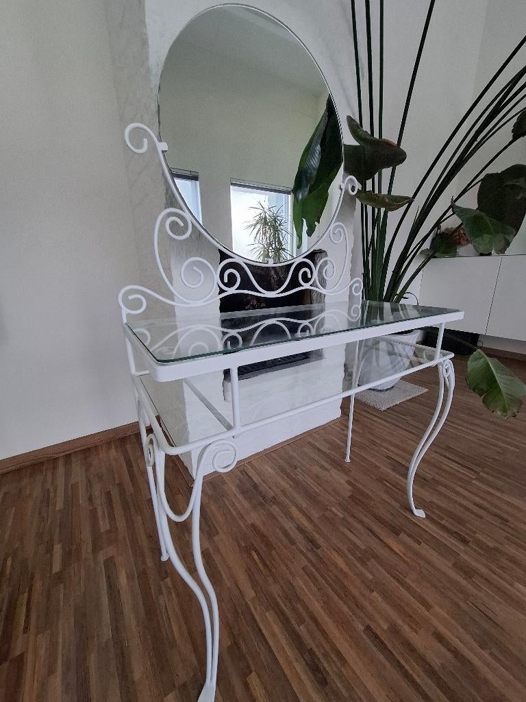 Kaptafel met spiegel, Huis en Inrichting, Tafels | Kaptafels, Ophalen, Gebruikt, Metaal of Aluminium, 100 tot 150 cm