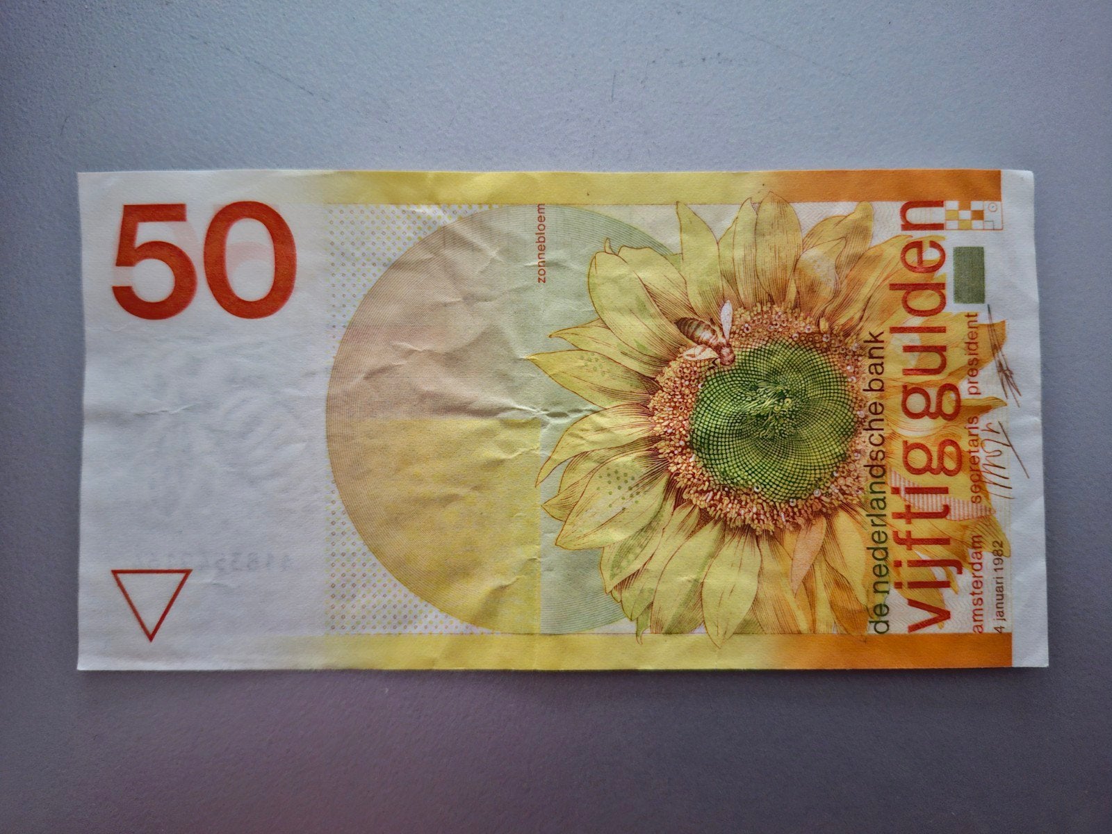 50 Gulden Zonnebloem biljet, Postzegels en Munten, Bankbiljetten | Nederland, Verzenden, 50 gulden