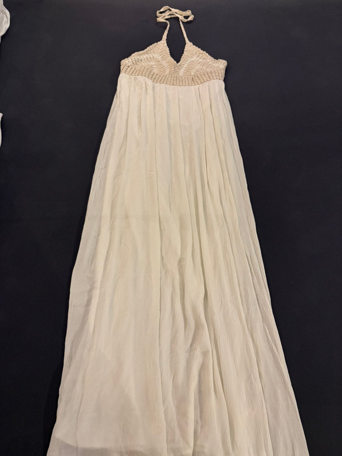 Maxi dress Zara met Gehaakte Top Maat L, Kleding | Dames, Jurken, Maat 38/40 (M), Wit, Nieuw, Ophalen of Verzenden