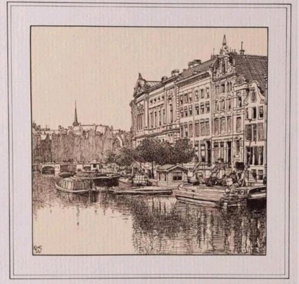 Oude Turfmarkt ... Amsterdam ..., Antiek en Kunst, Kunst | Tekeningen en Foto's, Ophalen of Verzenden