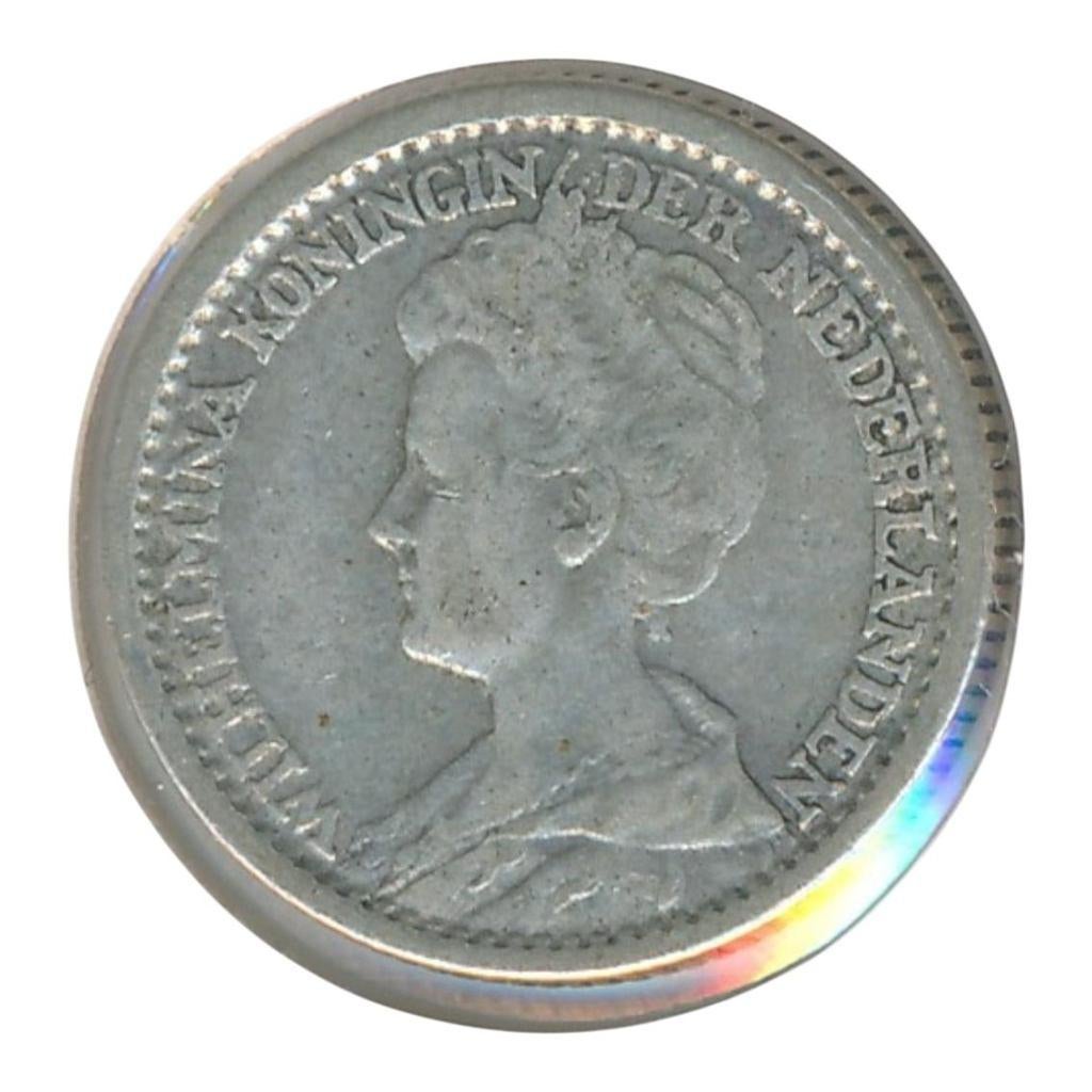 Nederland 25 Cent 1915 Wilhelmina, Postzegels en Munten, Munten | Nederland, Zilver, 25 cent, Ophalen of Verzenden, Koningin Wilhelmina