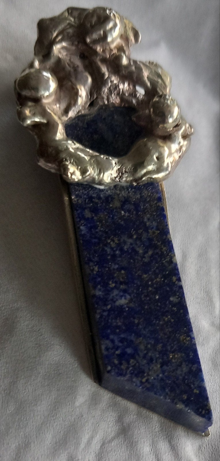 verzilverde hanger met lapis lazuli, Ophalen of Verzenden, Zo goed als nieuw