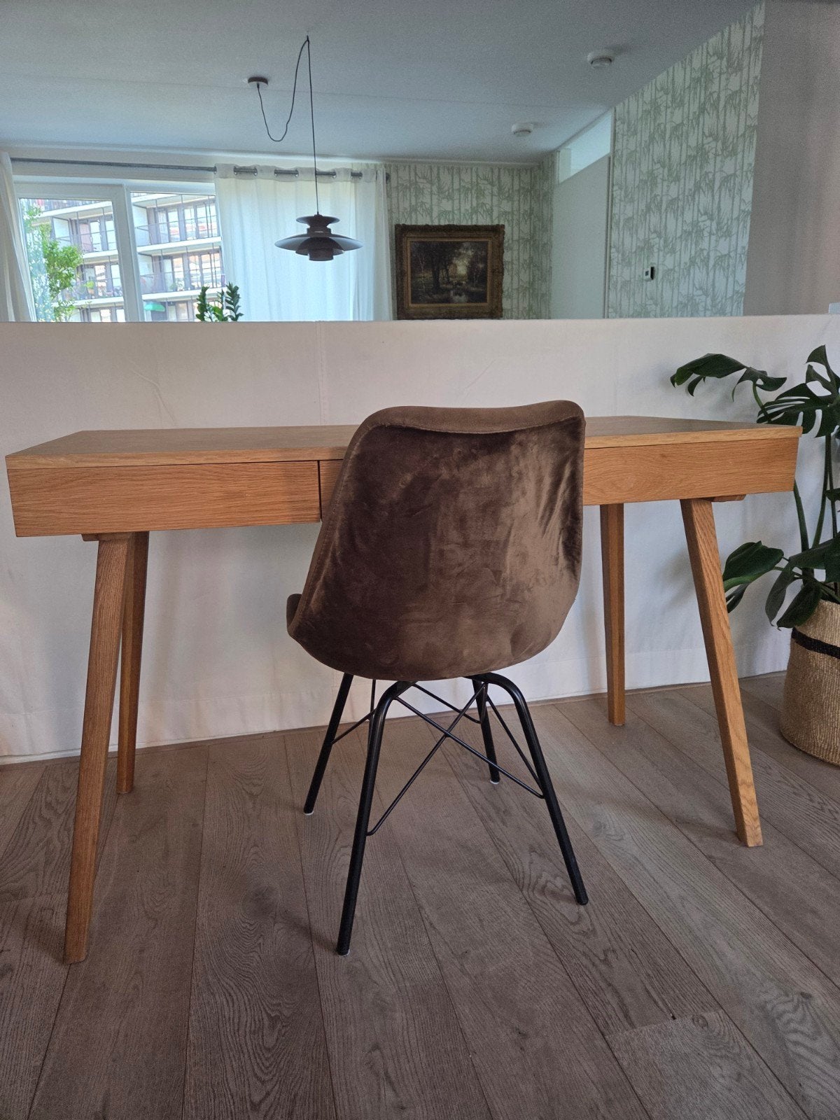 Deens design bureau, massief eiken, Ophalen, Gebruikt, 120 cm, Scandinavisch
