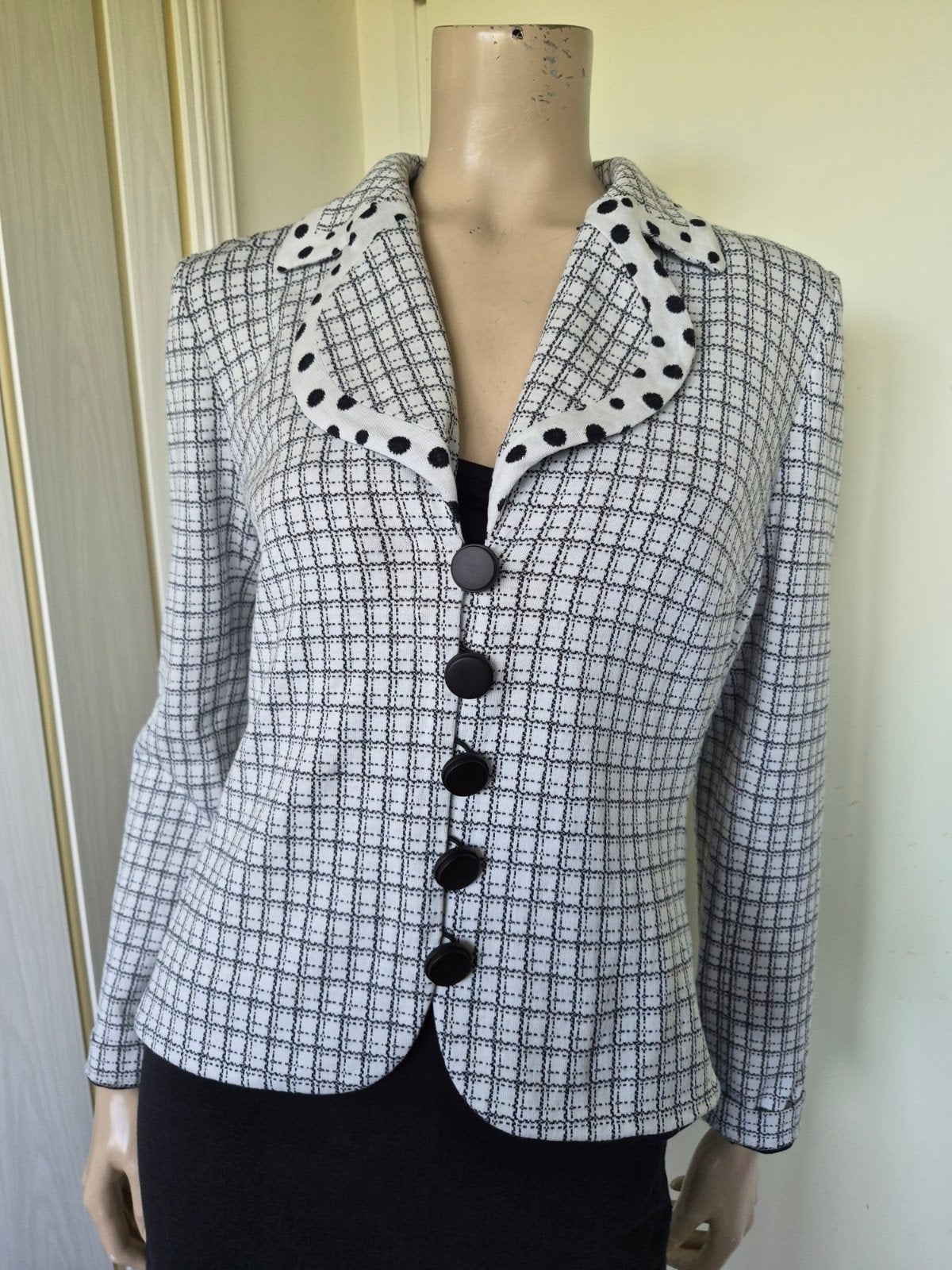 Anne Belin jasje ruit/polkadot zwart/wit maat M/38, Anne Belin, Zwart, Ophalen of Verzenden, Zo goed als nieuw
