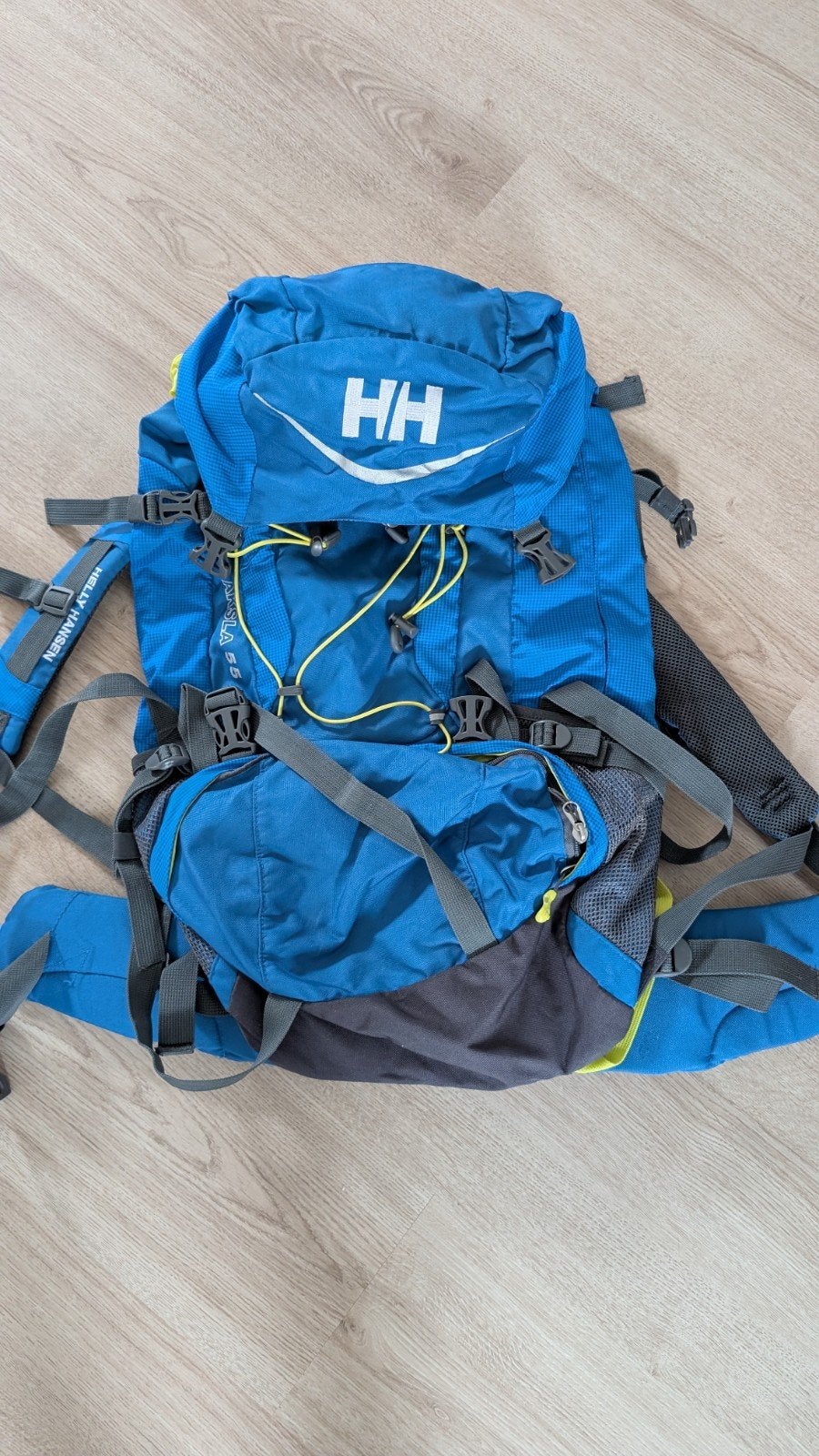 Helly Hansen Backpack 55L - Blauw/Geel met veel opbergzakken, Ophalen, Overige merken, Trekking
