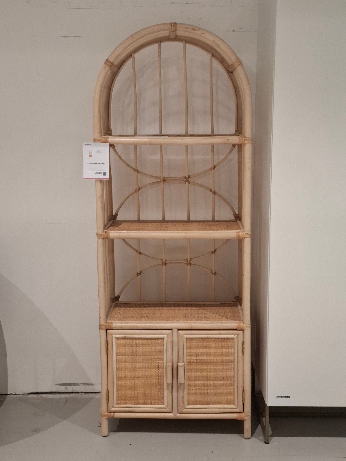 Boogkast 2-Deurs Naturel - Rotan/Rattan Stijl, Ophalen, Met deur(en), Bohemian, Rotan, Natuurlijk, 50 tot 100 cm