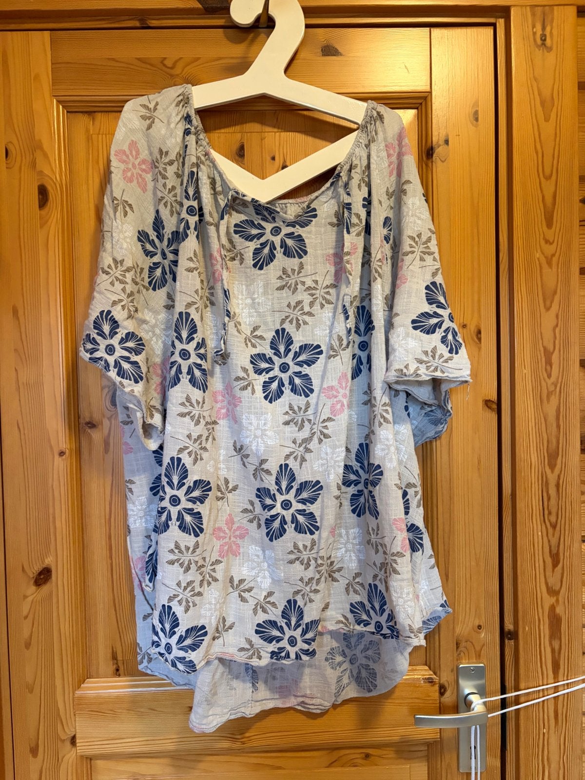 Top made in italy katoen beige oto79 lengte 72, Kleding | Dames, Ophalen of Verzenden, Zo goed als nieuw