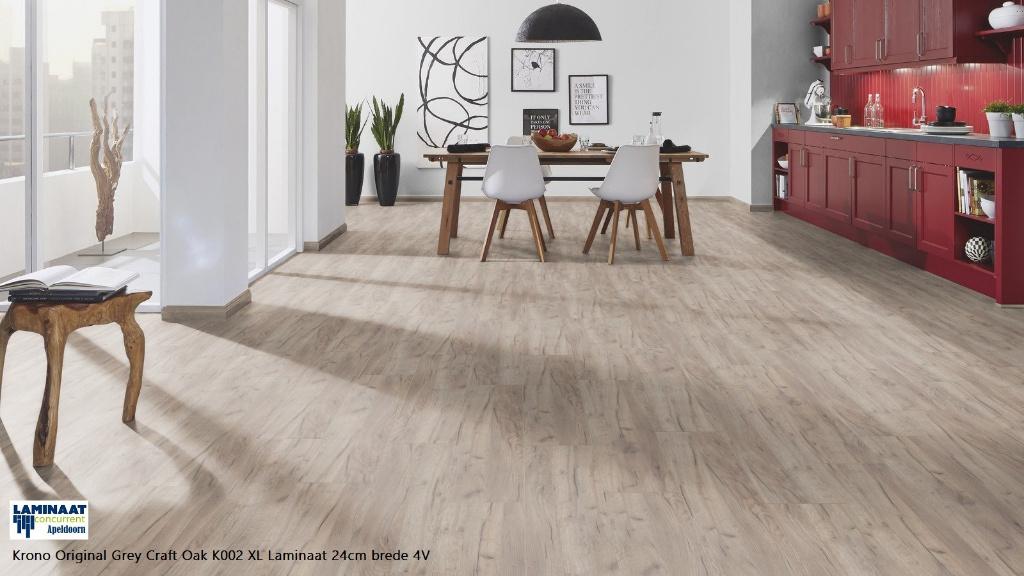 42m2 Laminaat XL Grey Craft oak 24cm bred = €335 UITVERKOCHT, Ophalen, XL laminaat vloer 24cm breed 8mm dik, Grijs, Nieuw