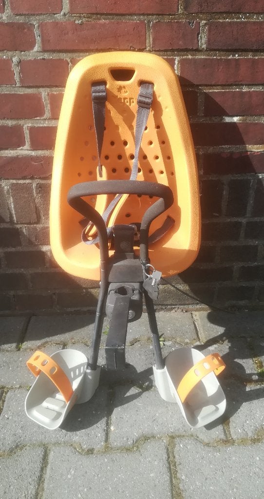 Thule Yepp Original voorzitje oranje, Ophalen, Voetsteuntjes, Yepp, Voorzitje