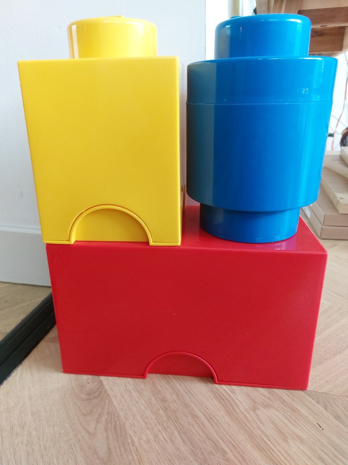 Lego opbergdozen - rood, geel en blauw, Ophalen of Verzenden, Zo goed als nieuw