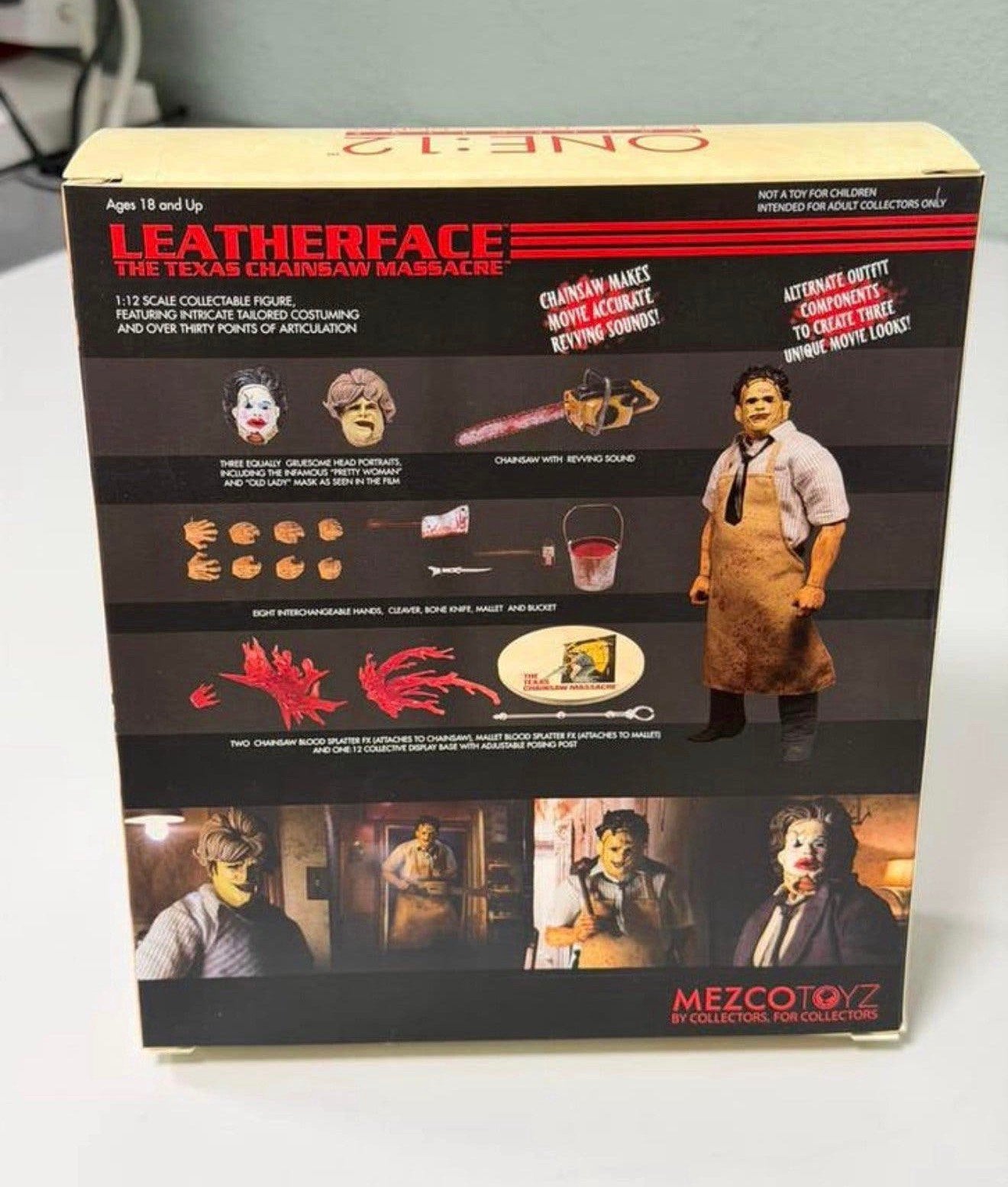 Mezco One:12 Leatherface Texas Chainsaw Massacre 1974 NIEUW, P, Groter dan 1:35, P, P