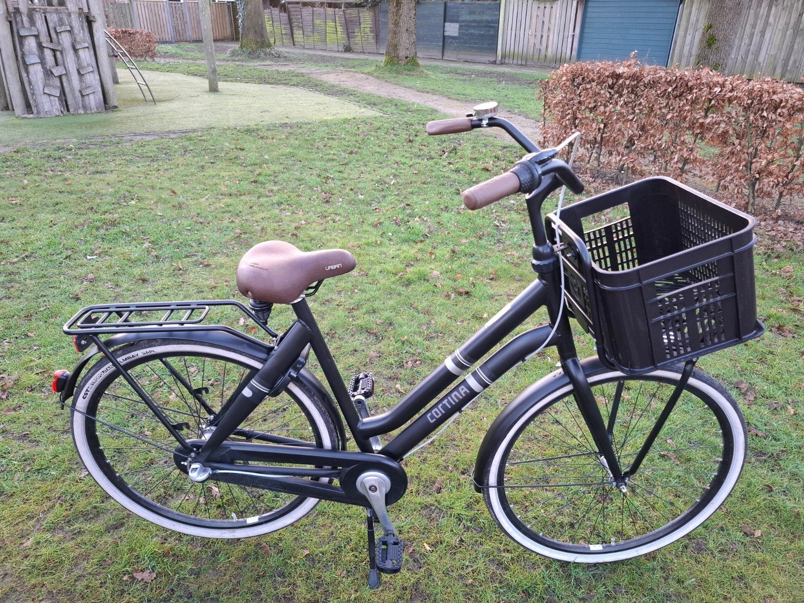 ZWARTE CORTINA CRUSH DAMESFIETS 57CM, 3 VERSNELLINGEN, Fietsen en Brommers, Fietsen | Dames | Damesfietsen, Overige merken, Terugtraprem