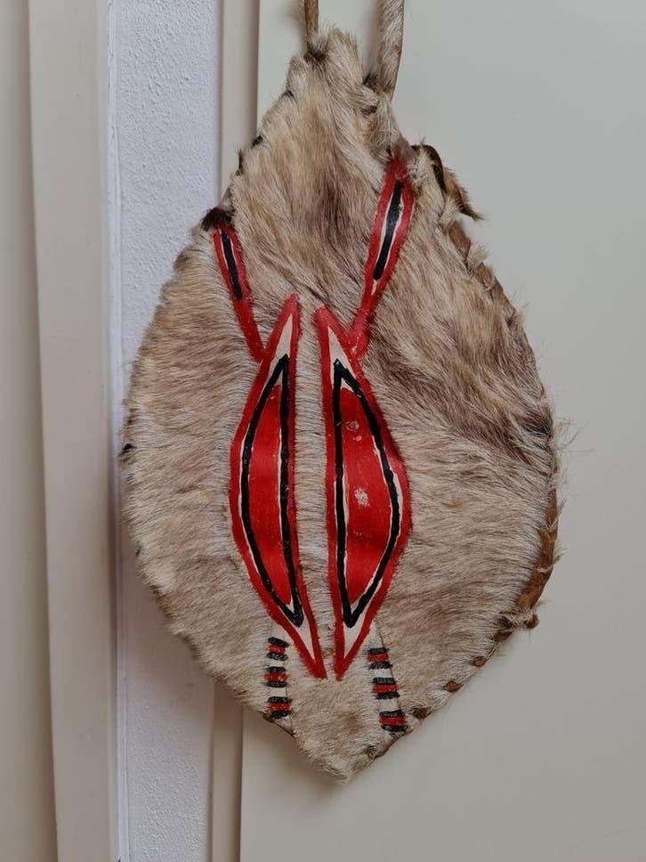 Afrikaans Zulu Masai schild geitenvacht ambachtelijk uniek, Ophalen