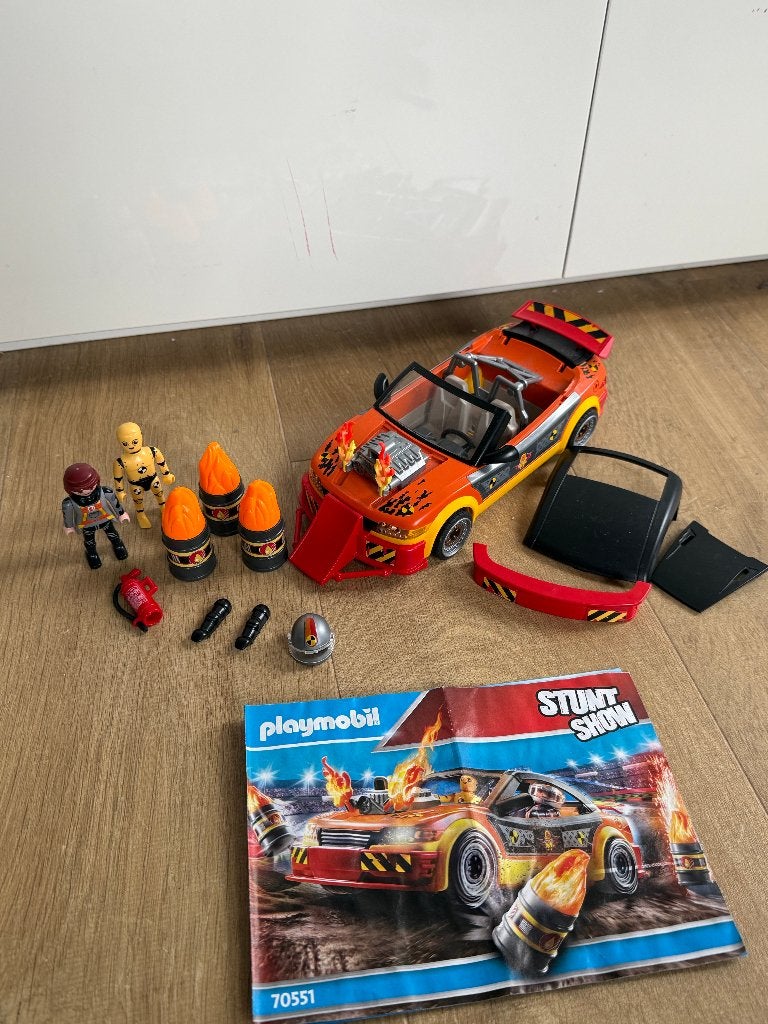 playmobil 70551 Stunt Show Crashauto Compleet, Complete set, Voertuig, Ophalen of Verzenden, Zo goed als nieuw