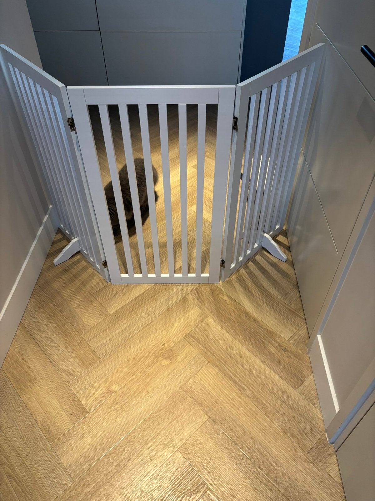 Katten honden afzethek inklapbaar hout wit zgan, Ophalen, Zo goed als nieuw