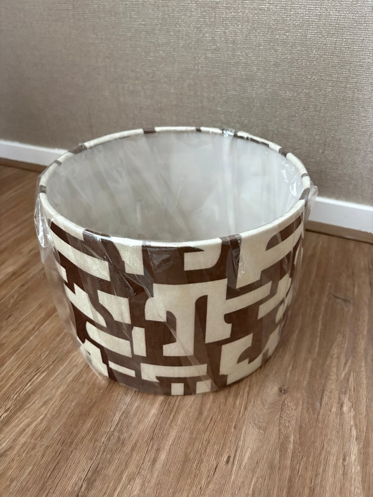 Xenos lampenkap met bruin/beige patroon, Rond, Nieuw, Ophalen of Verzenden, Textiel