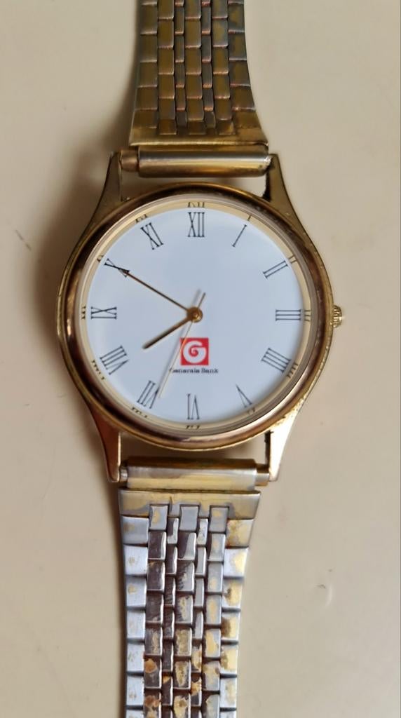 Vintage Générale Bank België Horloge - Verco Holland staal, Staal, Gebruikt, Staal, Polshorloge