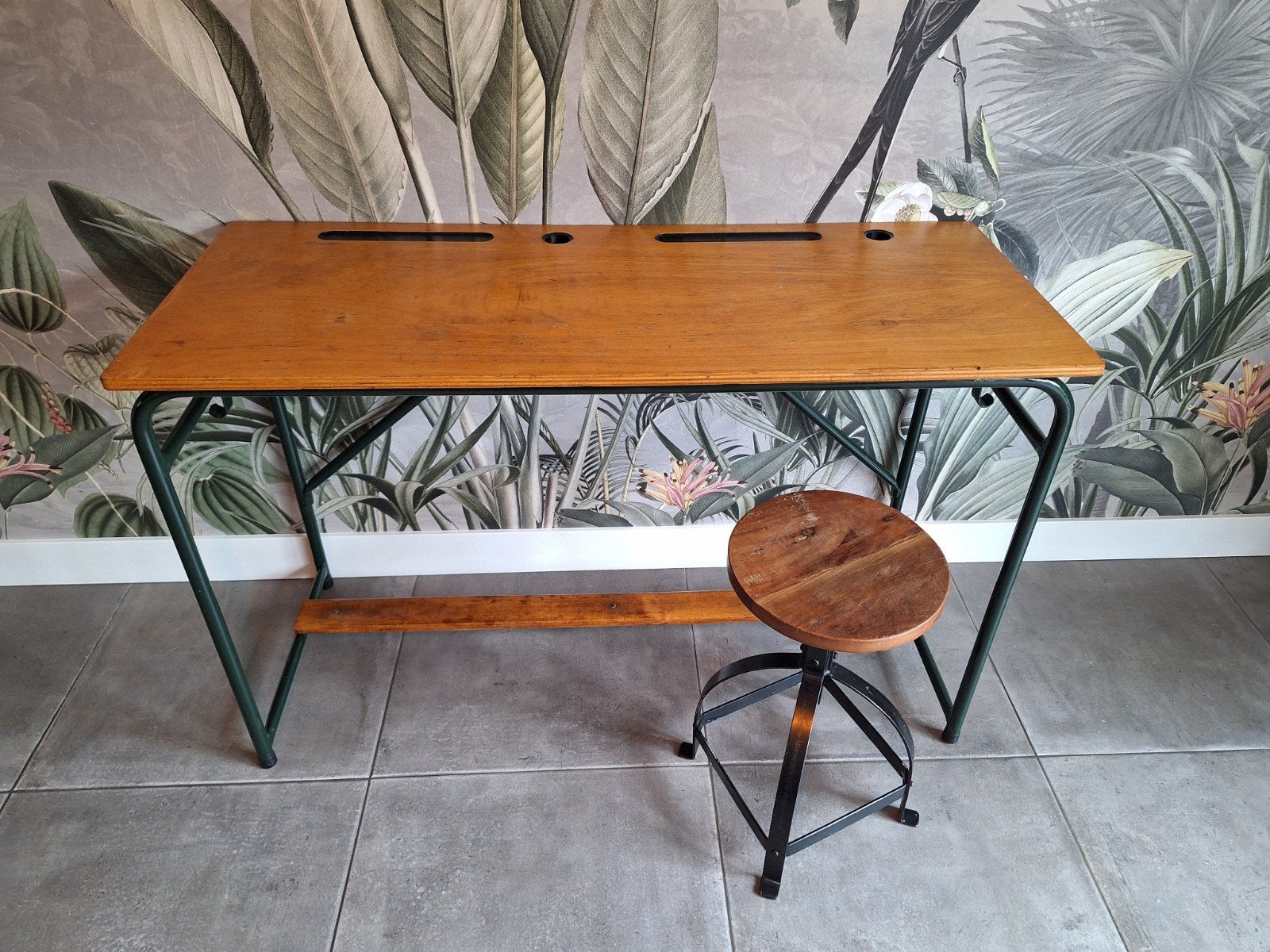 Vintage Schoolbureau, Ophalen, Gebruikt, Hout, Schoolbureau