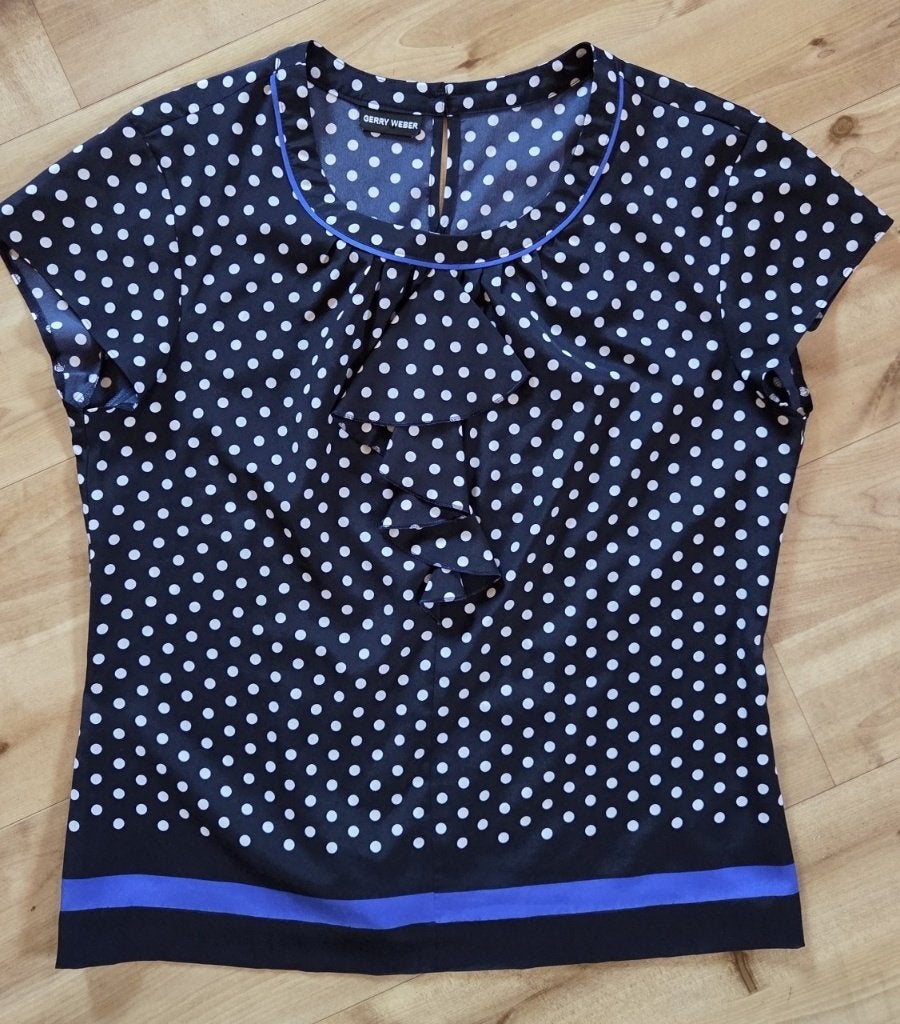 blouse / tuniek met stippenpatroon van Gerry Weber, Maat 38/40 (M), Blauw, Ophalen of Verzenden, Zo goed als nieuw