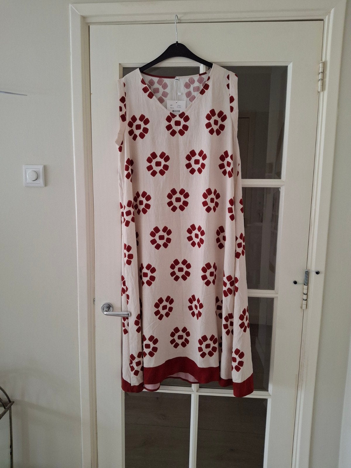 Zomerjurk met print - Nieuw met kaartje, Beige, Maat 46/48 (XL) of groter, Nieuw, Ophalen of Verzenden