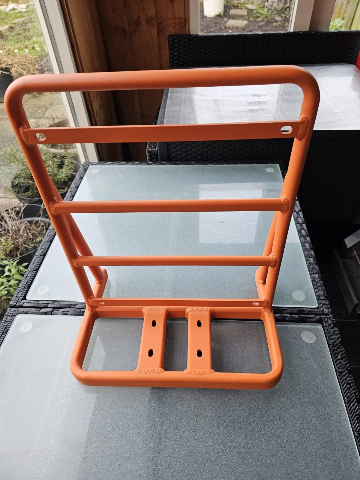 Oranje bagagedrager voor fiets of scooter, Ophalen of Verzenden, Gebruikt